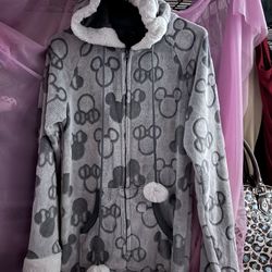  Disney women's gray fleece hooded 