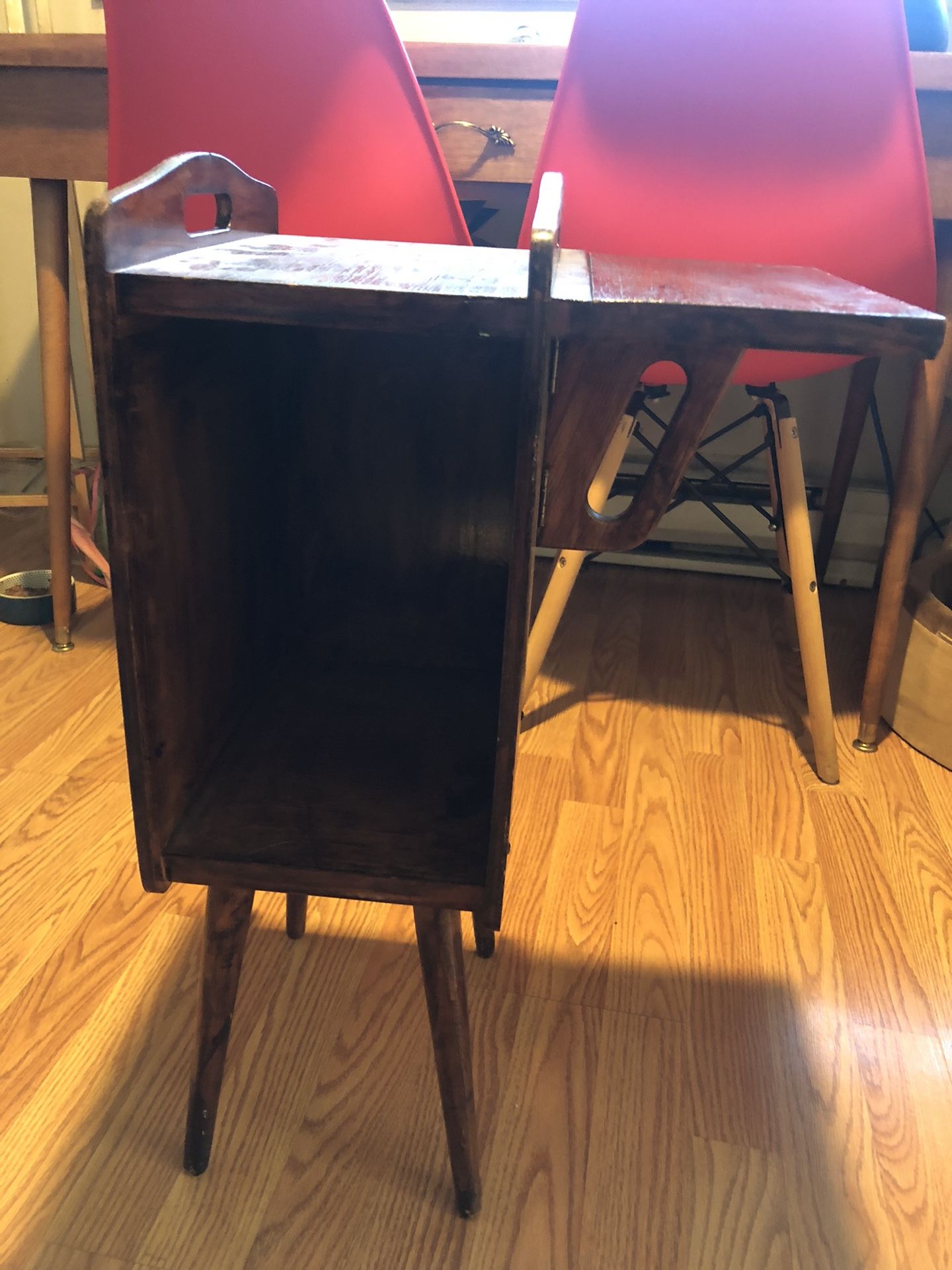 Small Antique Side Table With Drop Down Shelf/ Read Description And Look At The Pictures