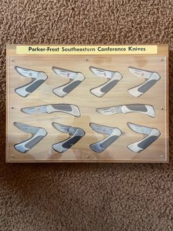 Rare Parker-Frost Southeastern Conference Knives Custom Display Set