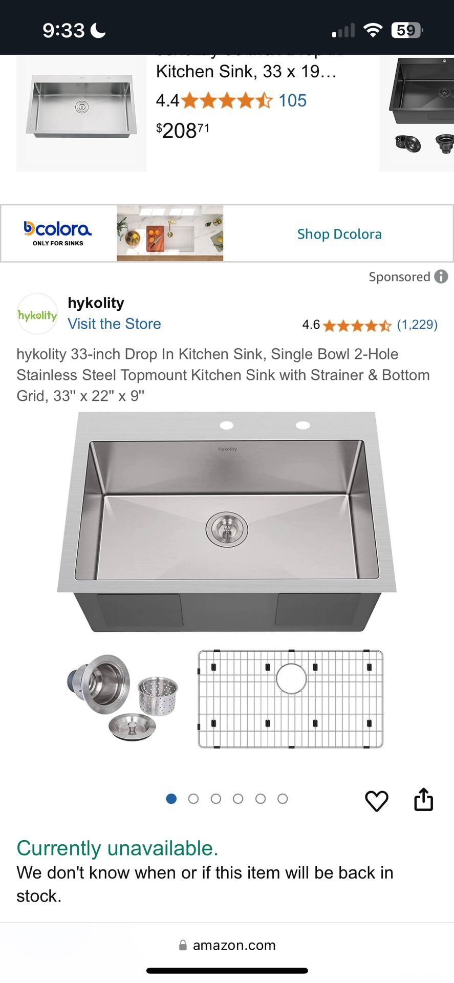 26”x 18” Stainless Steel Kitchen Sink For $120