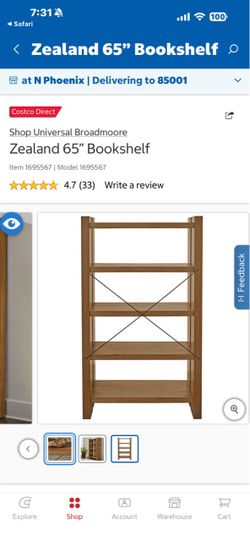 Bookshelf Broadmoore Zealand 65"