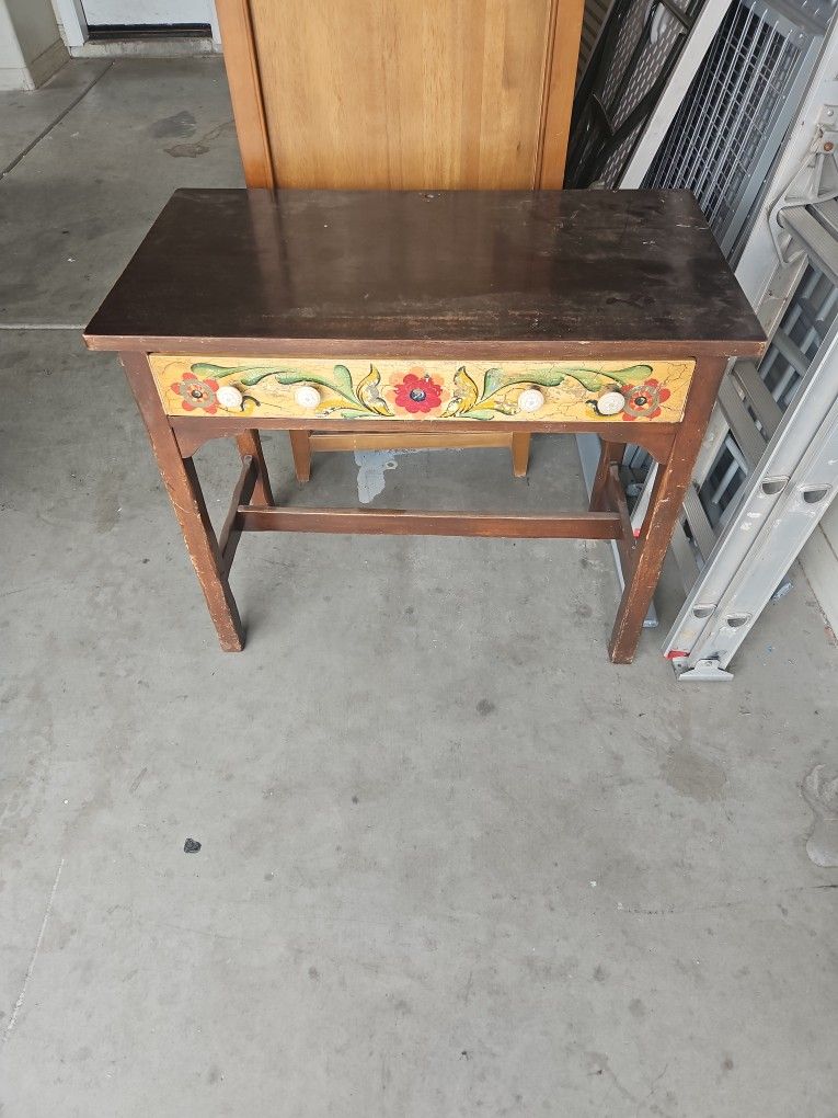 Antique Sewing Desk Table