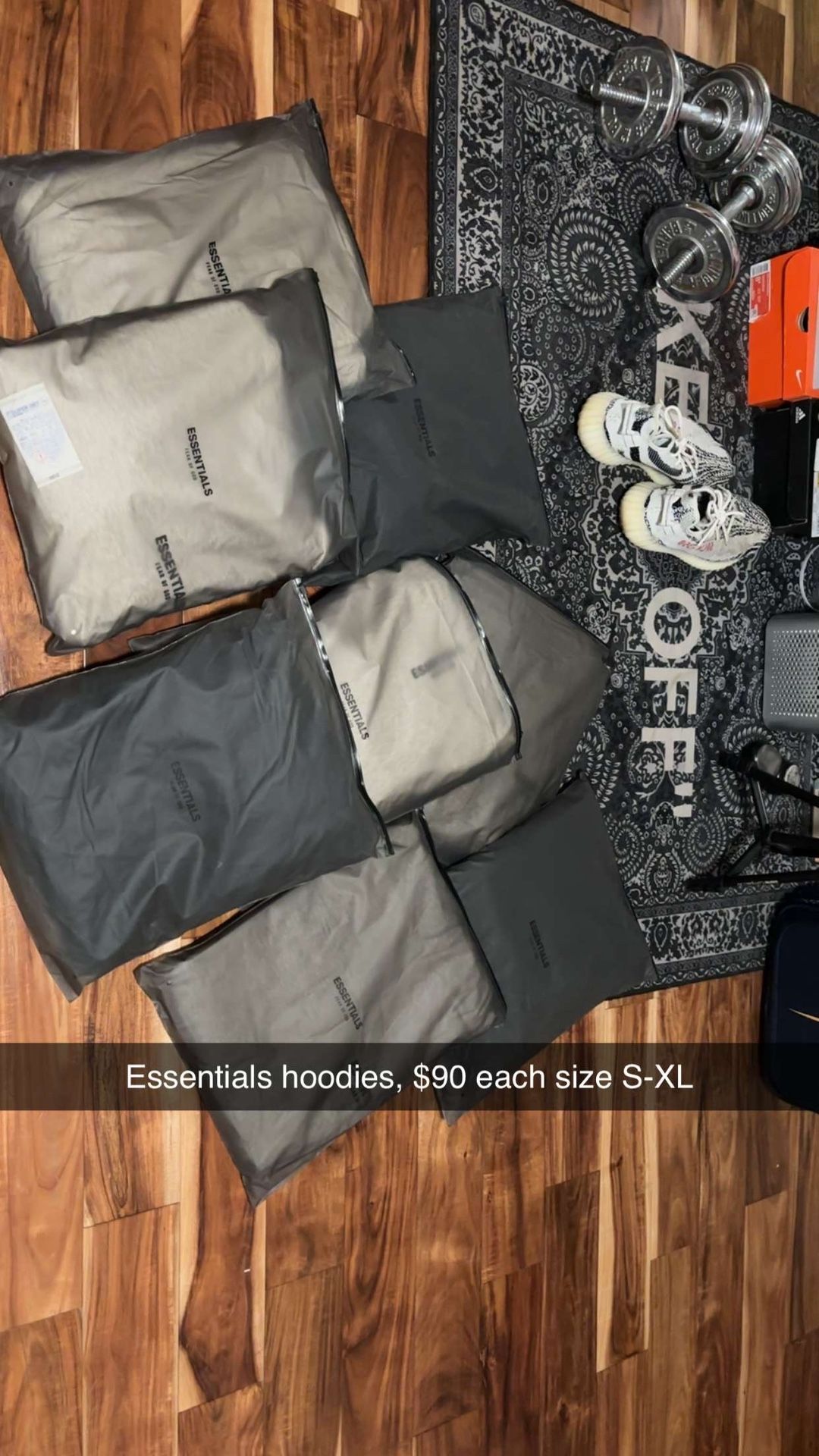 Essentials Hoodies $85 Each