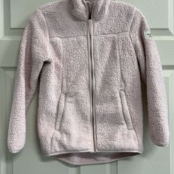 The North Face Girls Pink Fleece Faux Sherpa Jacket - Size Medium - VGUC 