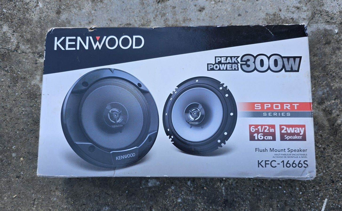 Kenwood 6-1/2" 300W Max (60W RMS per pair) 6.5" KFC 2-Way Sport Series Flush Mount Car Audio Door Coaxial Speakers