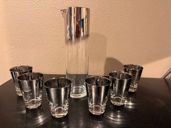 Vintage silver fade cocktail glasses