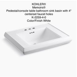 KOHLER® Memoirs® Sink K-2259-4-0 No pedestal base