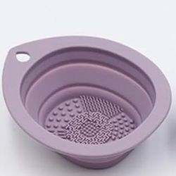 New Purple Collapsible Makeup Brush & Sponge Cleaning Bowl