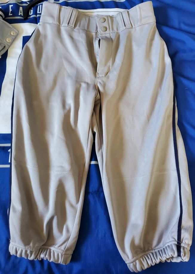 Mens Baseball Knickers Size Small Grey With Navy Piping