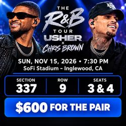 Selling a pair of tickets to the Chris Brown / Usher R&B Tour