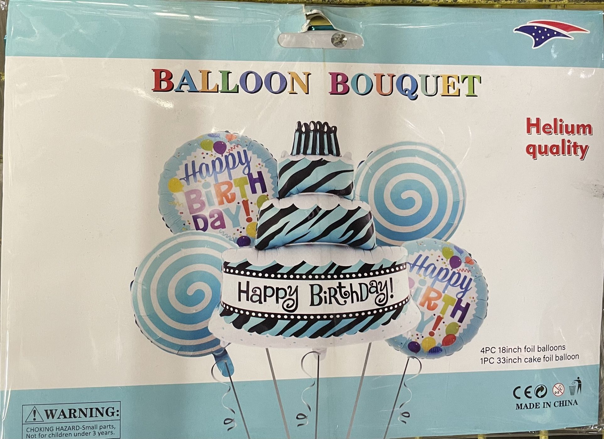 BlueHappy Birthday Cake Balloon Set 