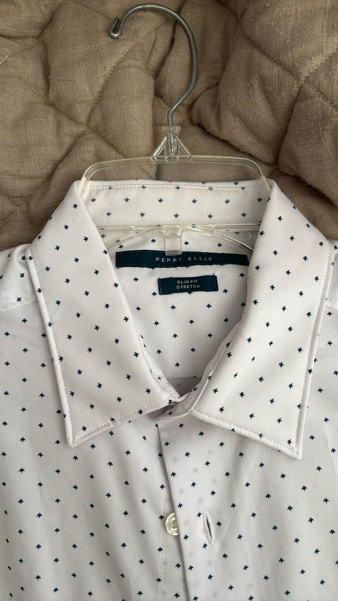 Perry Ellis Men’s Small Burgundy Polo And White Shirt