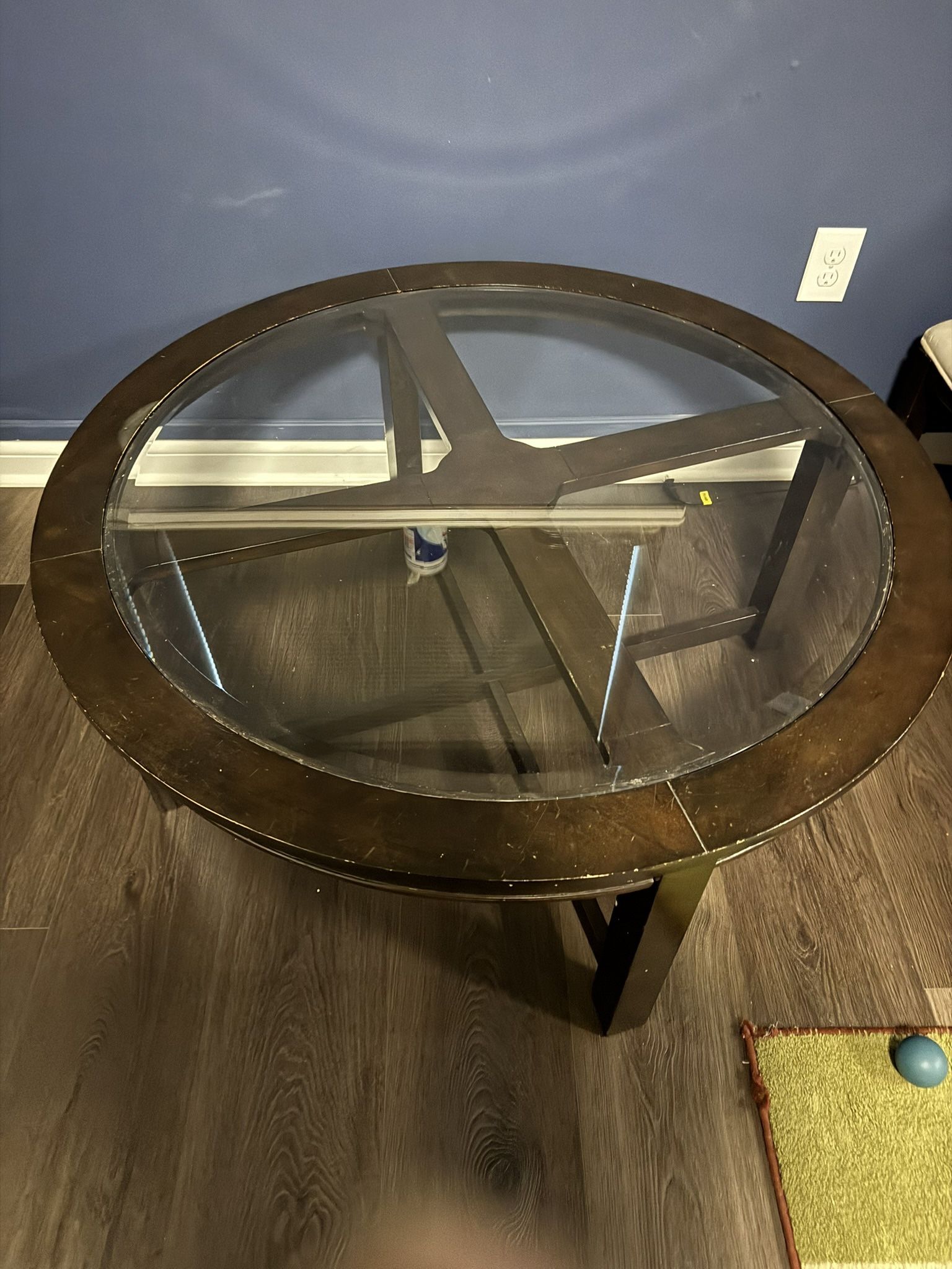 Glass Top Coffee Table With Seat