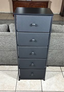 5 Drawer, Black (Fabric) Dresser