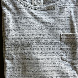 Brand new men’s XL heather gray short sleeve shirt, 60% cotton with black design