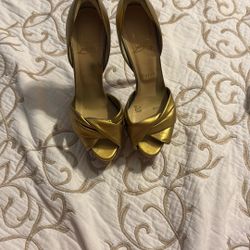 Christian Louboutin Gold Heels 