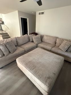 Large Sectional Sofa with Ottoman