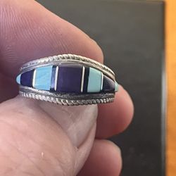 Turquoise And Silver Ring Size 7