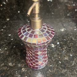 Collectible Mosaic Glass Soap Dispenser 