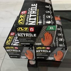 1 Box- Mechanix Wear: 8 Mil Heavy Duty Nitrile Disposable Gloves, Latex Free, Powder Free, Nitrile Rubber Gloves with Textured Grip, 100 pack