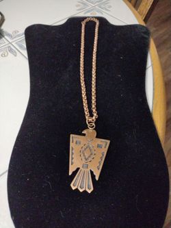 Vtg Copper Thunderbird Necklace