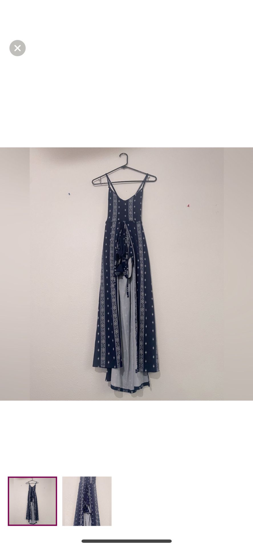 Poof New York Blue Romper With Long Dress Like Train