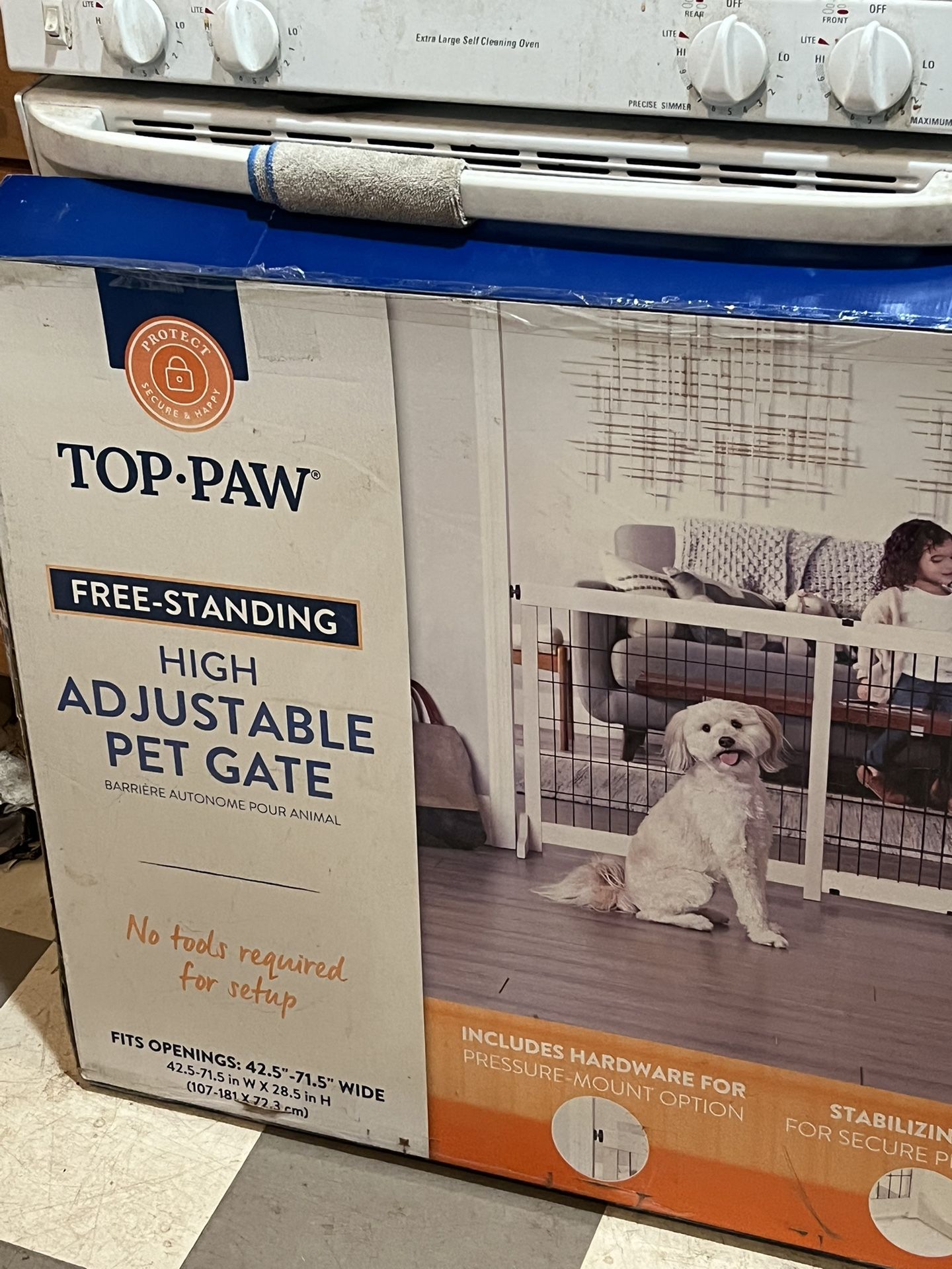 Free Standing High Adjustable Pet Gate