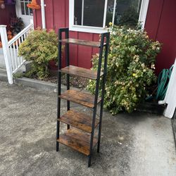 VASAGLE Ladder Shelf, 5-Tier Bookshelf, Storage Rack, Bookcase with Steel Frame 13.6"D x 22"W x 67.5