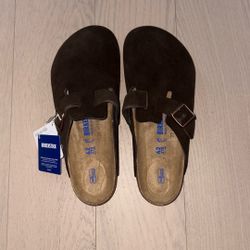 Birkenstock Boston Soft Footbed Suede Leather Clogs