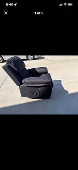 Black Fabric Swivel Recliner Chair