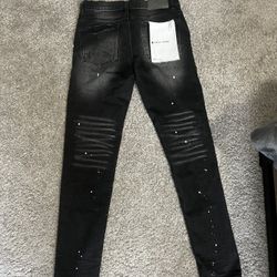 Black purple jeans