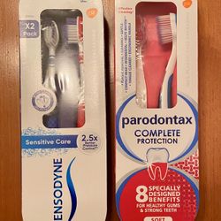 Sensodyne or Parodontax 2 pk toothbrushes