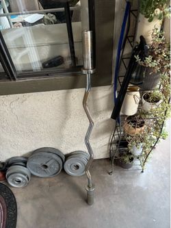 Olimpic curl bar.View the comment below.