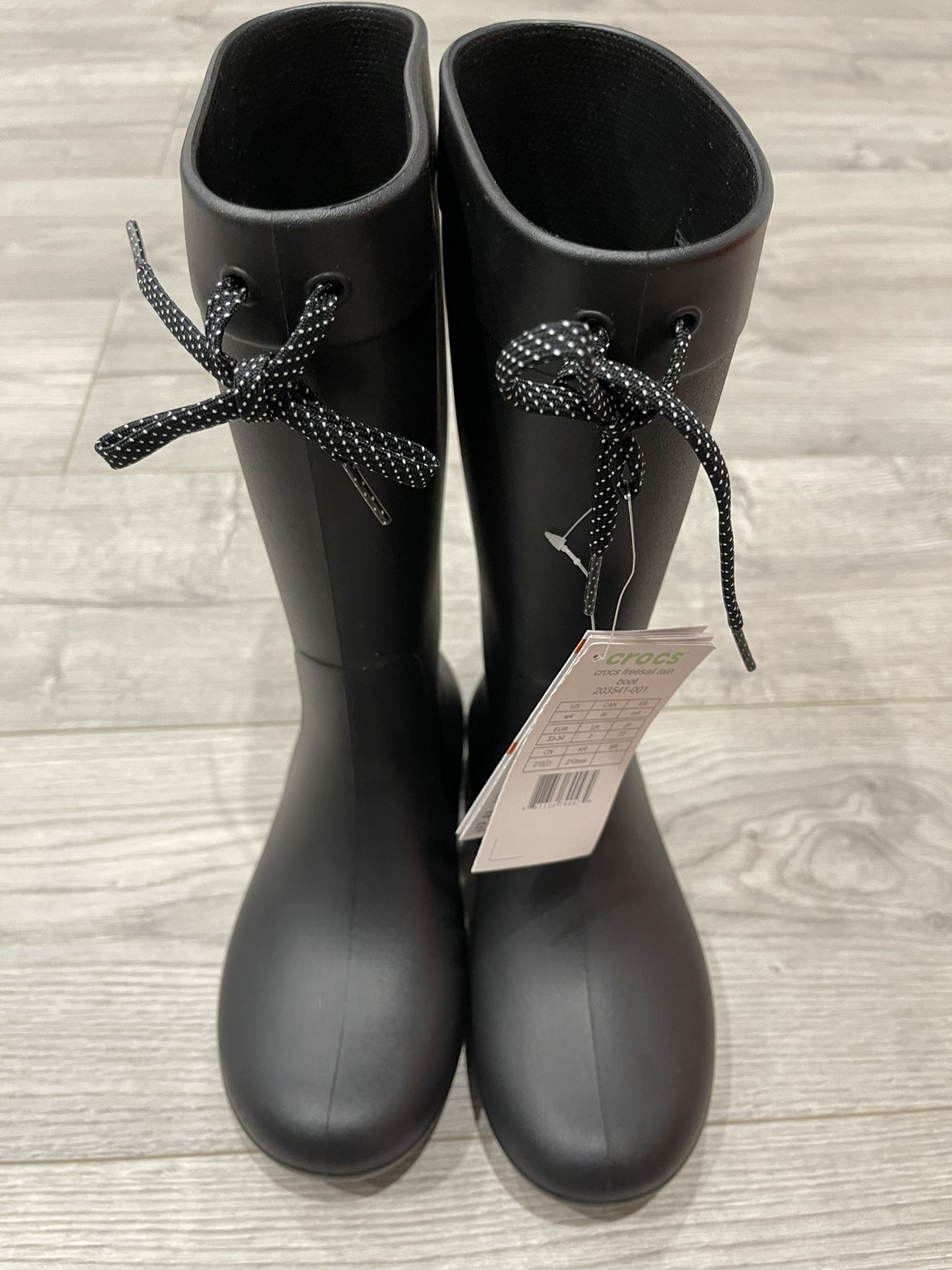 Crocs Freesail Black Rain Boot 203541-001 Size W4