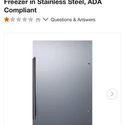 Summit Appliance Counter Depth 19 in. 3.1 cu. ft. Mini Refrigerator Without Freezer in Stainless Steel, ADA Compliant