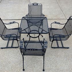 Outdoor Patio Furniture Set Woodard Briarwood Wrought Iron 4 Seat Dining Set 30 inch Square table
