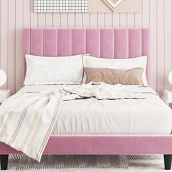 PINK VELVET QUEEN SIZE BED FRAME 🛌 💓 💥BRAND NEW IN BOX ORIGINAL 📦 💥