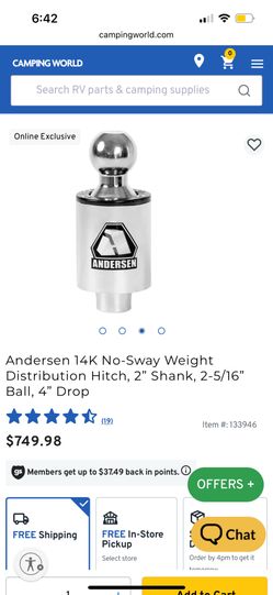 Anderson no sway weight distribution hitch