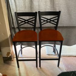 Two Modified To Be Shorter Bar Chairs 2 1/2 Feet To Seat