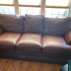 Leather Sofa, Chair and Ottomon 