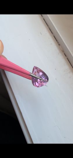 8.15Ct Natural Pink Kunzite Gemstone pear Cut From Afghanistan