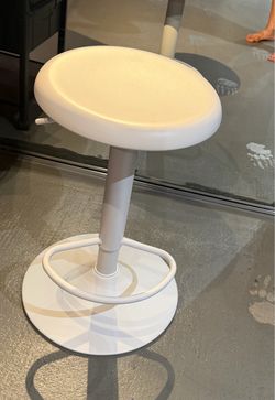 White Adjustable Active Balance Stool