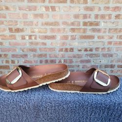 Birkenstock Madrid Big Buckle Cognac Sandals 39 Unisex 