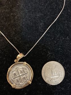 Atocha silver coin pendant with silver chain