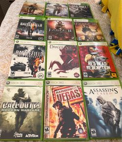 Microsoft Xbox 360 12 Game Lot COD MW2 Black Ops Battlefield 3 Red Dead NTSC