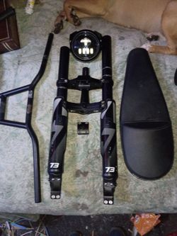 super 73 parts w/rear wheel with motor and front hollow axle wheel