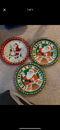 Vintage Christmas Tin Trays From Hong Kong $5 Each 