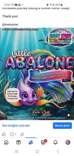 A children's imaginative story about a betta fish named 'Little Abalone' and his journey finding a forever home