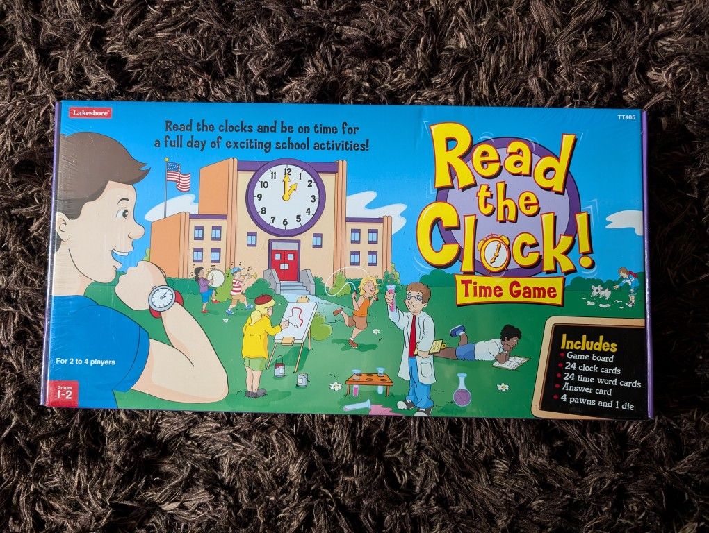 Lakeshore Read the Clock! Time Game Educational Board Game Grades 1-2