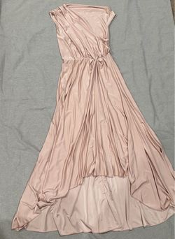 SHEIN Blush Pink High-Low Satin Maxi Dress – Size Large